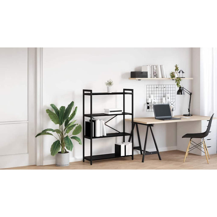Bogreol Sort eg 80 x 30 x 120 cm Konstrueret træ