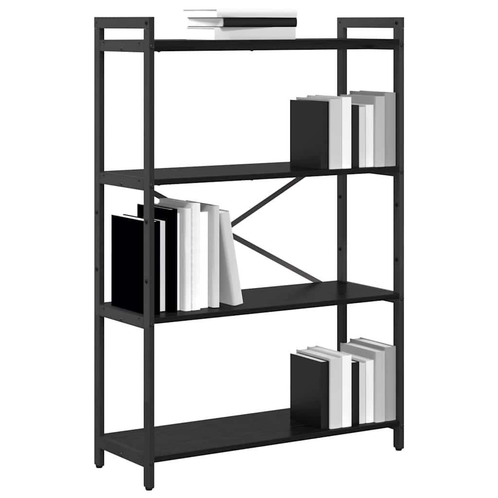 Bogreol Sort eg 80 x 30 x 120 cm Konstrueret træ