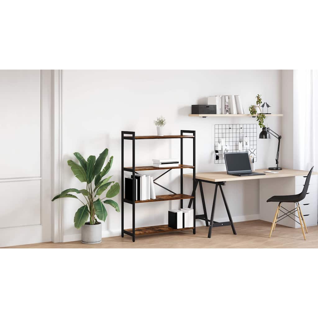 Bogreol Røget eg 80 x 30 x 120 cm Konstrueret træ