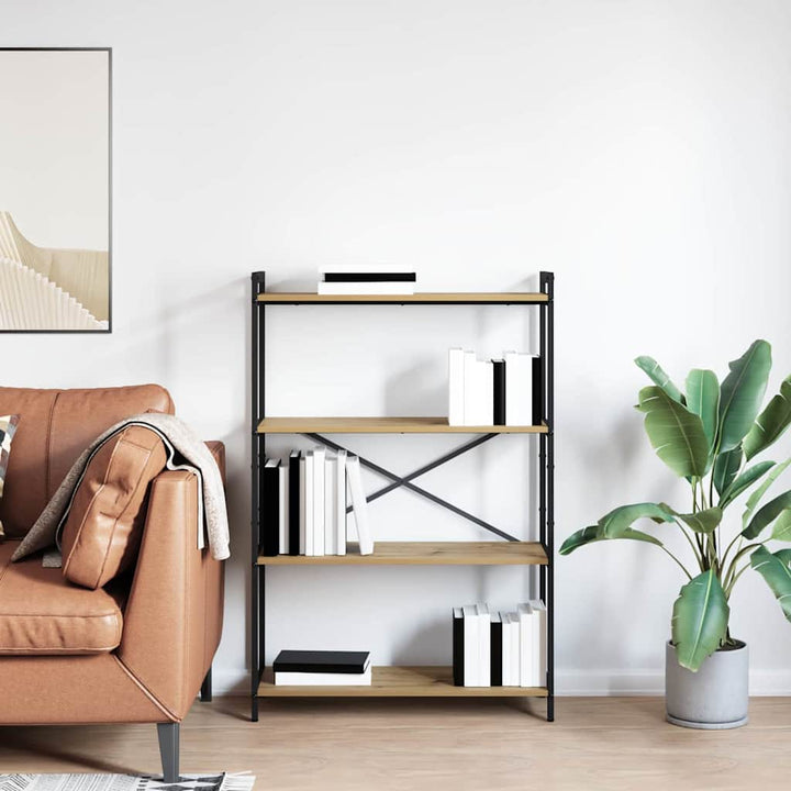 Bogreol Artisan Egetræ 80 x 30 x 120 cm Konstrueret træ