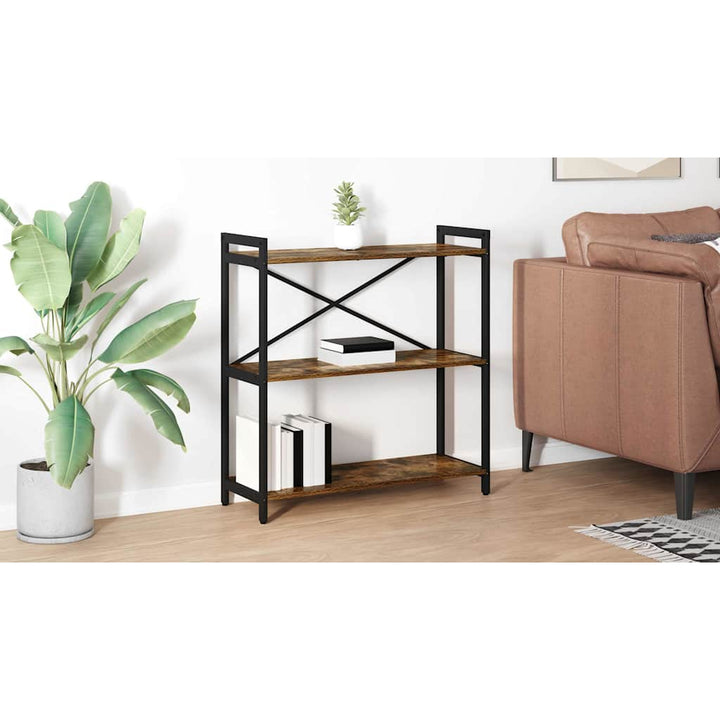 Bogreol Røget eg 80 x 30 x 85 cm Konstrueret træ