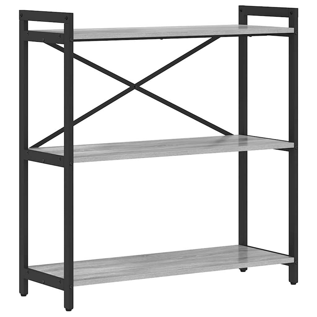 Bogreol Grå sonoma-eg 80 x 30 x 85 cm Konstrueret træ