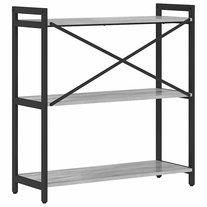 Bogreol Grå sonoma-eg 80 x 30 x 85 cm Konstrueret træ