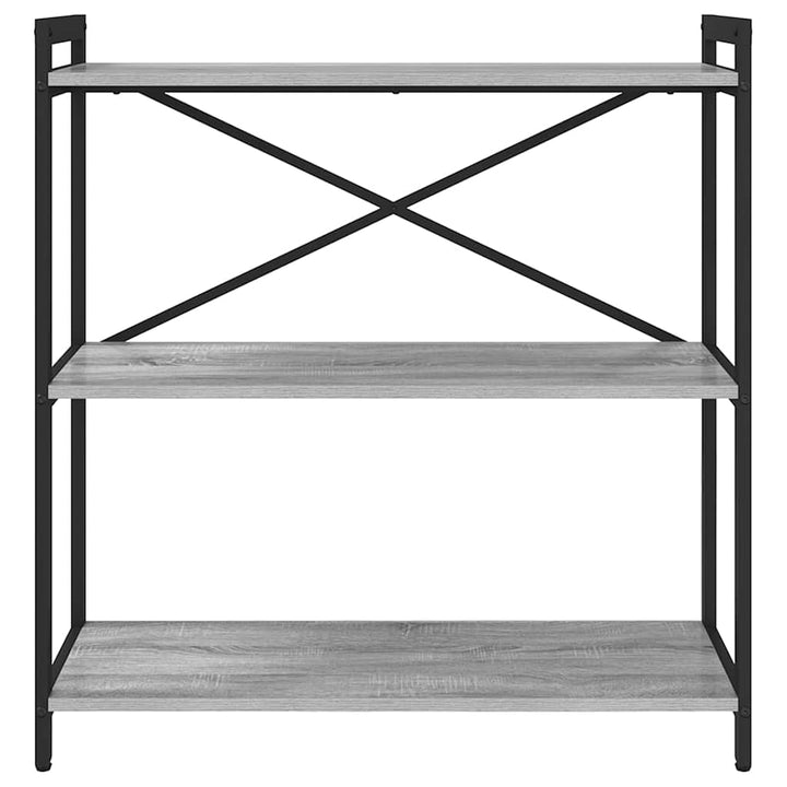 Bogreol Grå sonoma-eg 80 x 30 x 85 cm Konstrueret træ