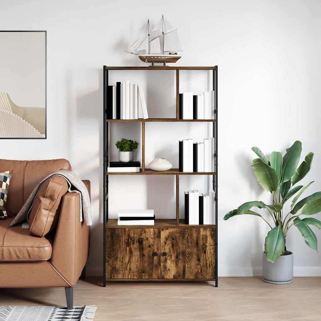 Bogreol 80 x 30 x 155,5 cm Konstrueret træ Røget eg