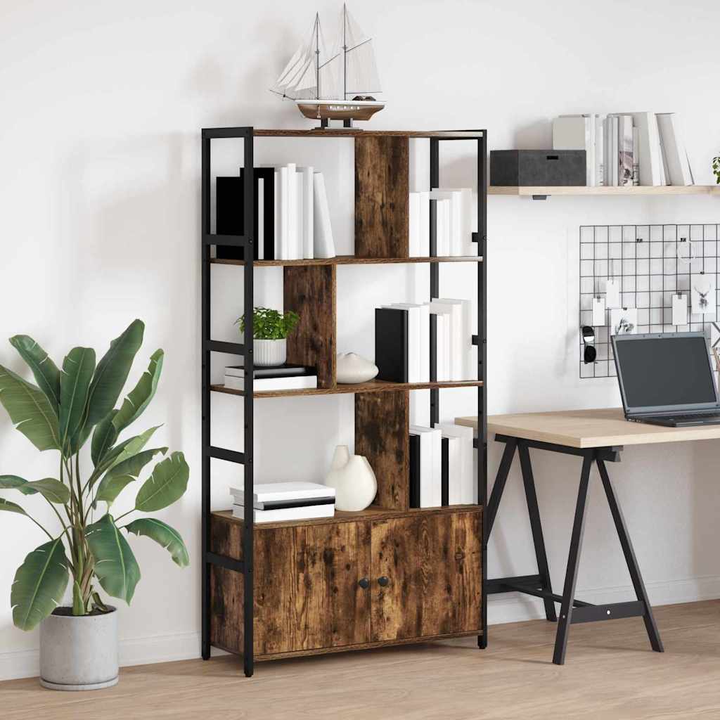 Bogreol 80 x 30 x 155,5 cm Konstrueret træ Røget eg