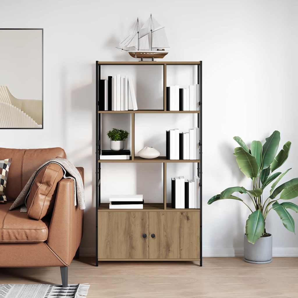 Bogreol 80 x 30 x 155,5 cm Konstrueret træ Artisan Egetræ
