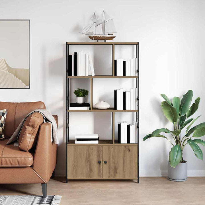 Bogreol 80 x 30 x 155,5 cm Konstrueret træ Artisan Egetræ