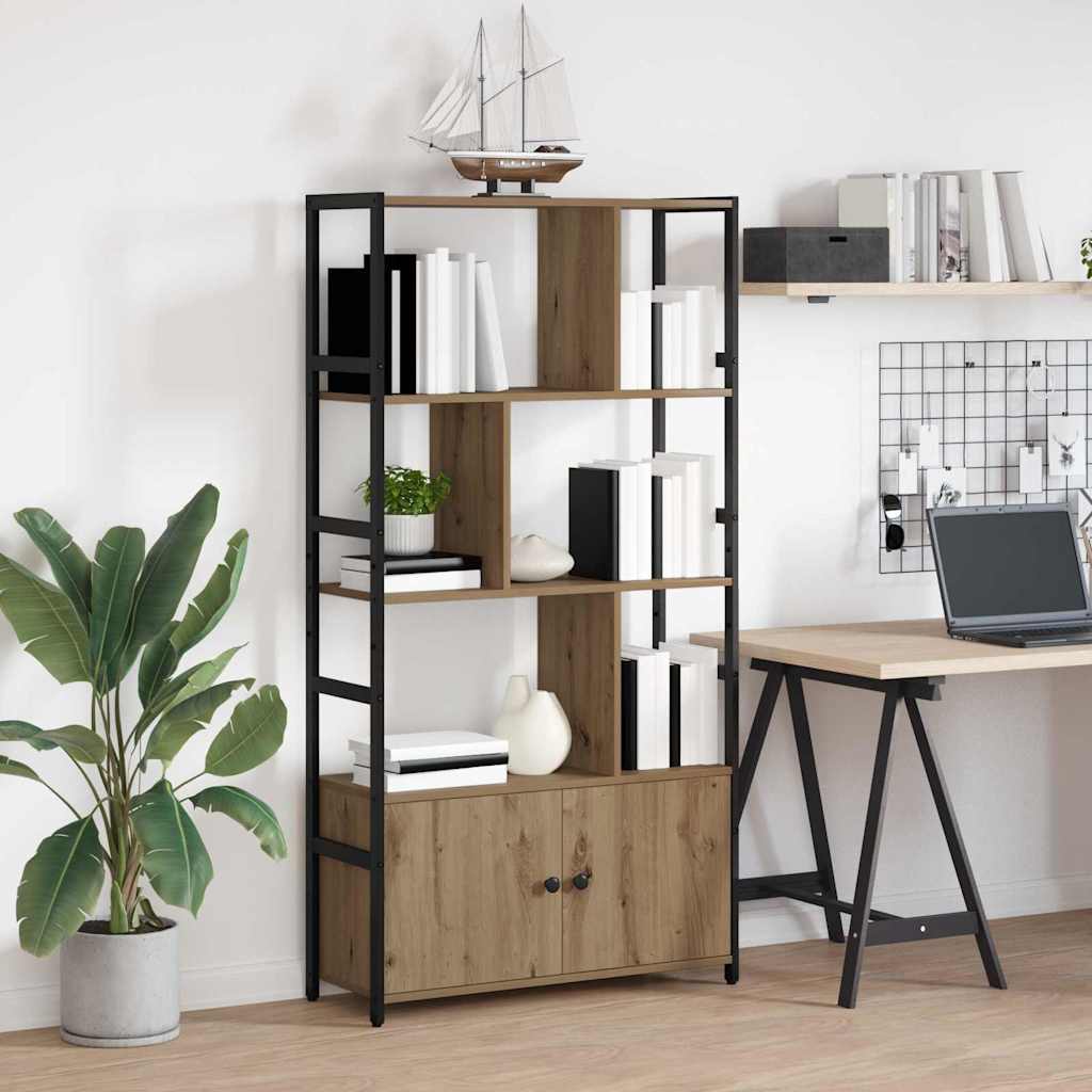 Bogreol 80 x 30 x 155,5 cm Konstrueret træ Artisan Egetræ
