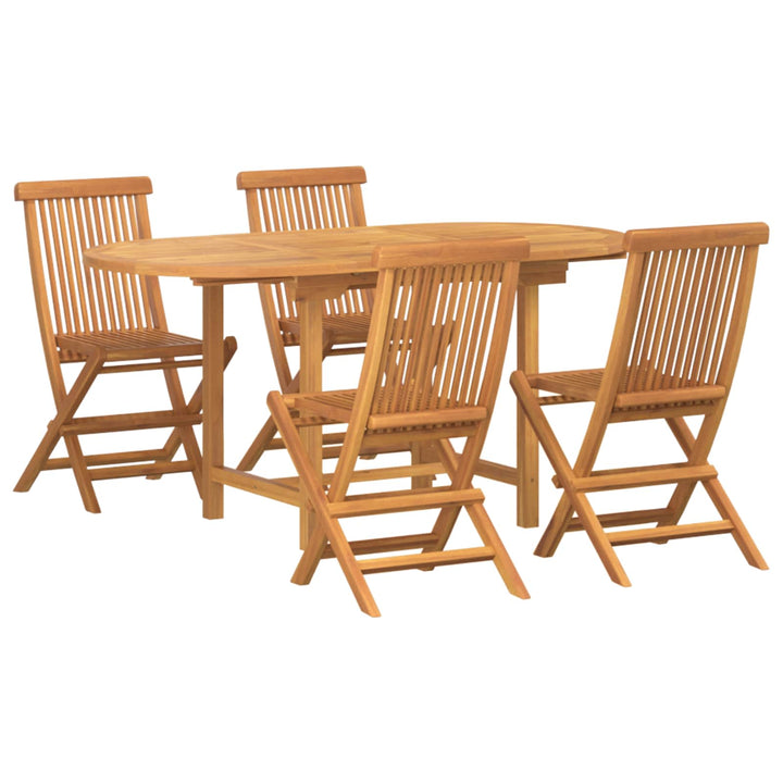 Have Spisebordssæt 5 pcs Brun Massiv Teaktræ