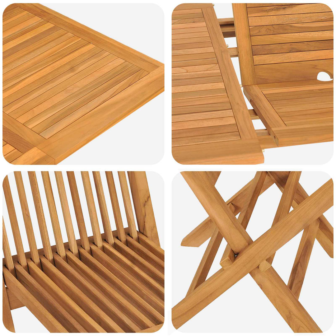 Have Spisebordssæt 5 pcs Brun Massiv Teaktræ