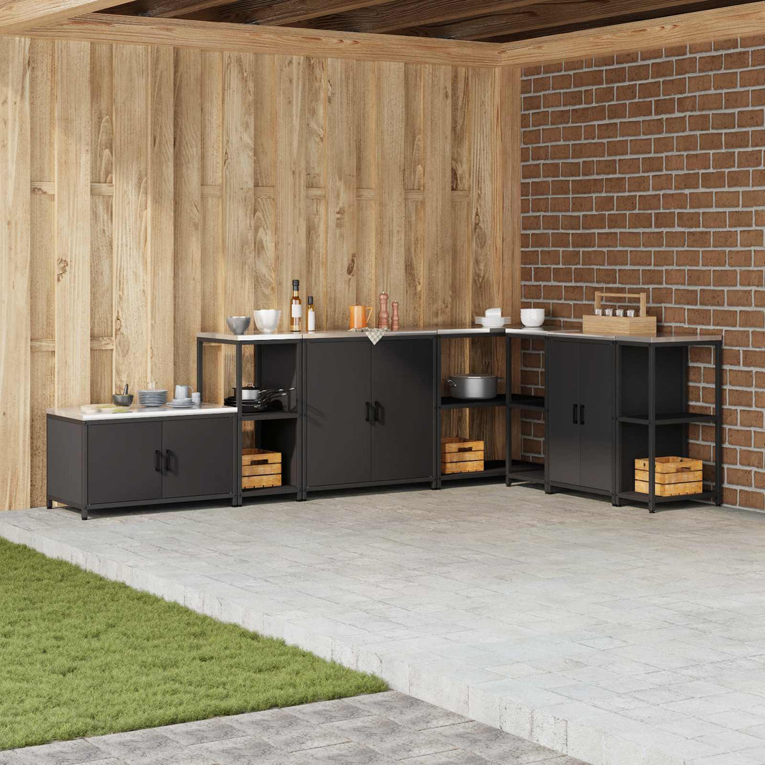 Køkkenopbevaring HATTEM Sort 40 x 50 x 92 cm Stål