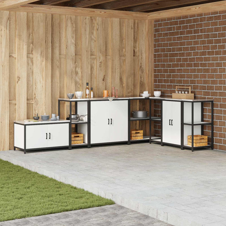 Køkkenopbevaring med hylde Hvid 40 x 50 x 92 cm Stål