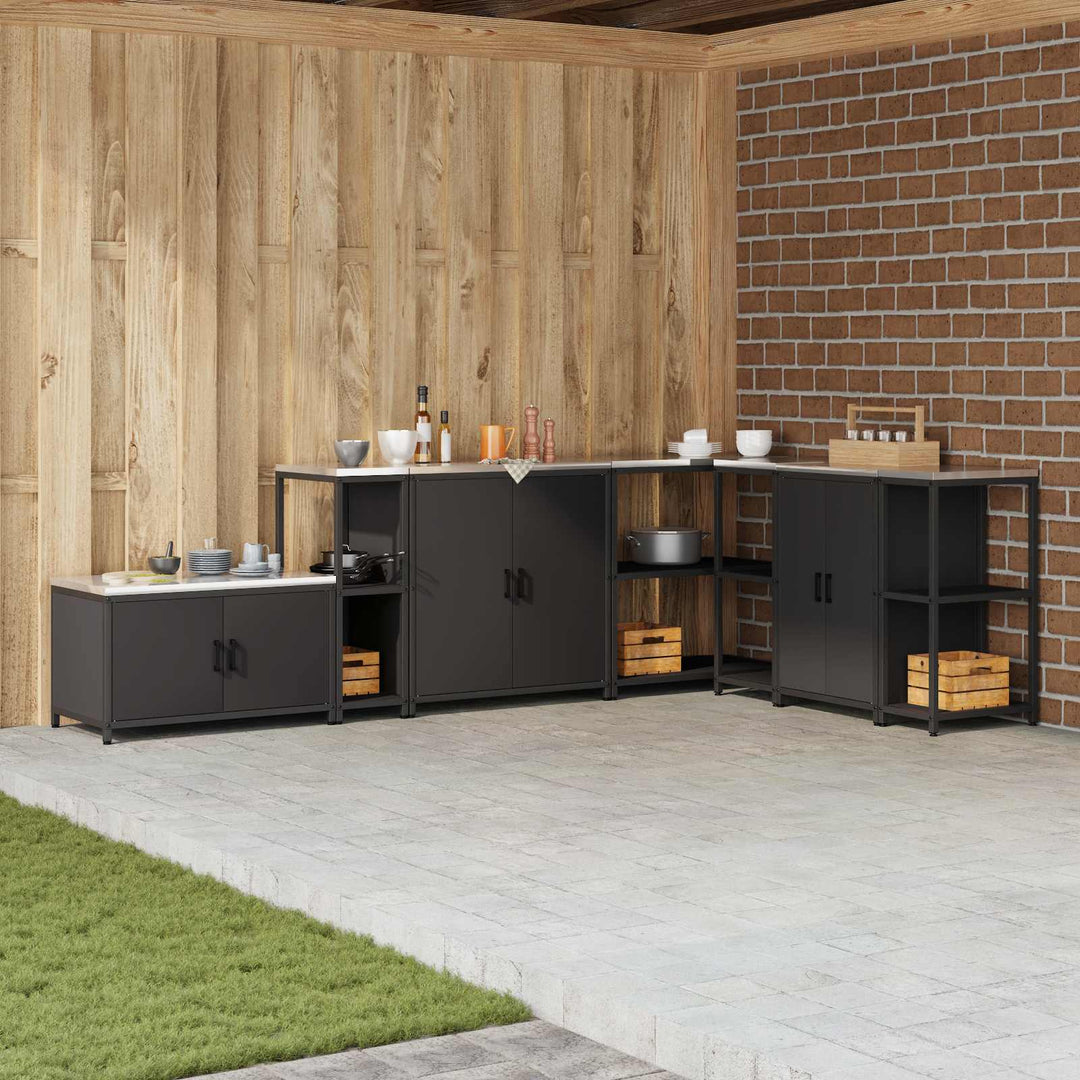 Køkkenopbevaring HATTEM Sort 30 x 50 x 92 cm Stål