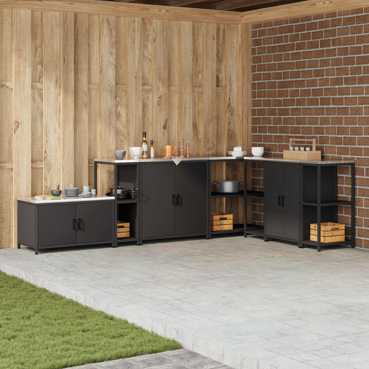 Køkkenopbevaring HATTEM Sort 30 x 50 x 92 cm Stål