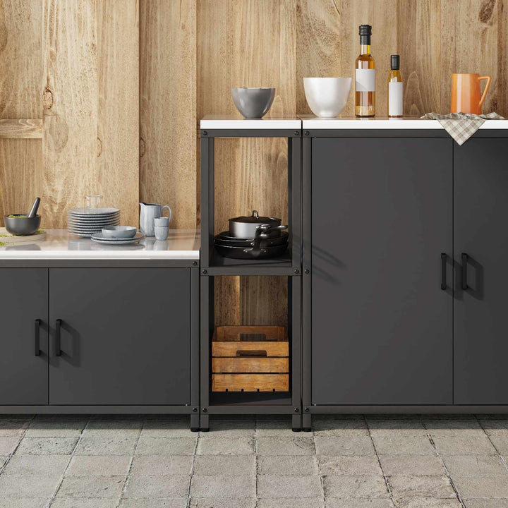 Køkkenopbevaring HATTEM Sort 30 x 50 x 92 cm Stål