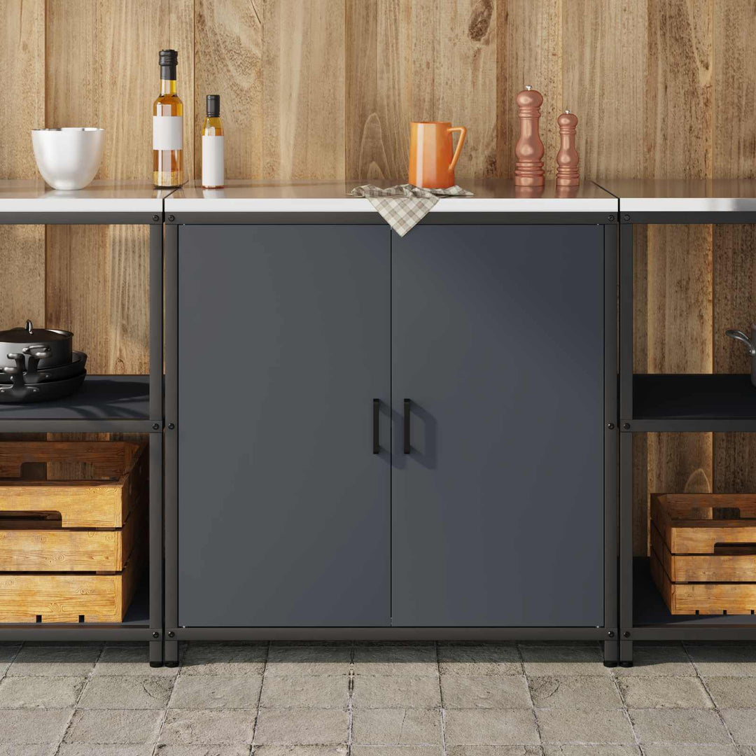 Køkken opbevaringsskab HATTEM Antracit 90 x 50 x 92 cm Stål