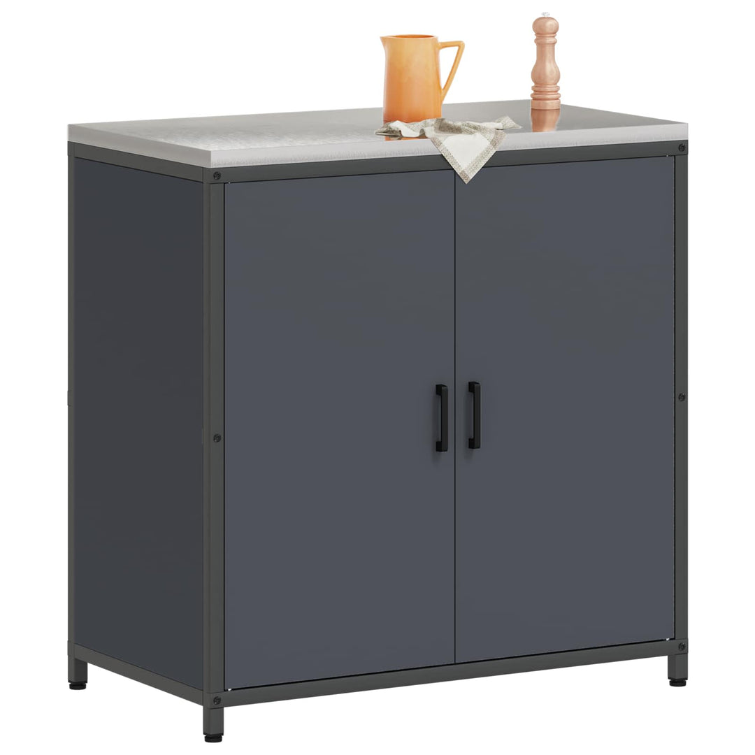 Køkken opbevaringsskab HATTEM Antracit 90 x 50 x 92 cm Stål