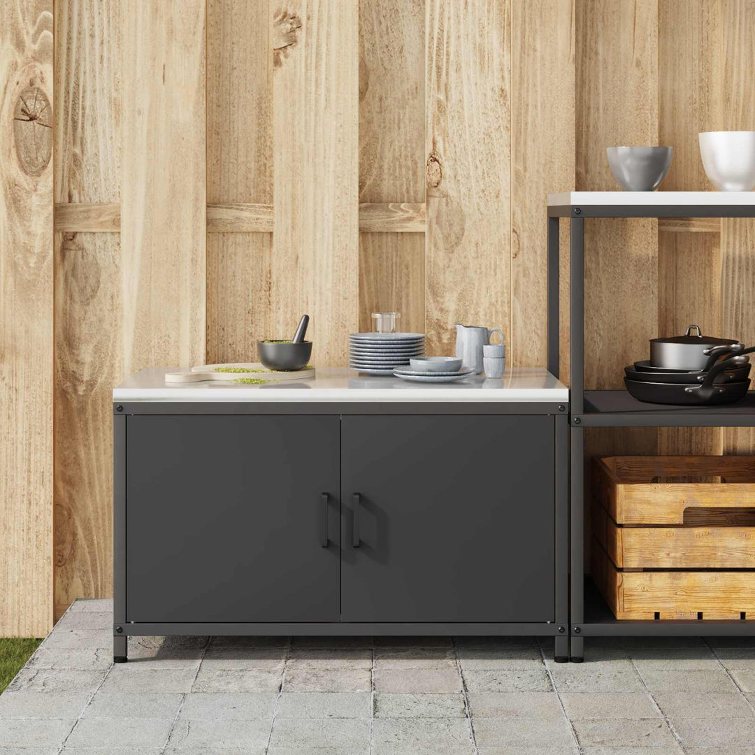 Køkken opbevaringsskab HATTEM Sort 90 x 50 x 53 cm Stål
