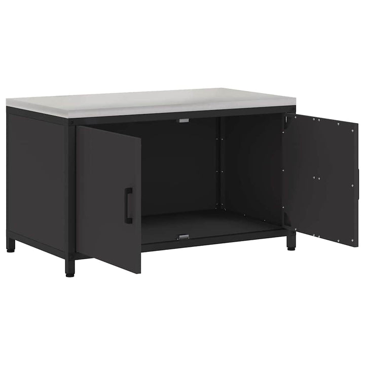 Køkken opbevaringsskab HATTEM Sort 90 x 50 x 53 cm Stål