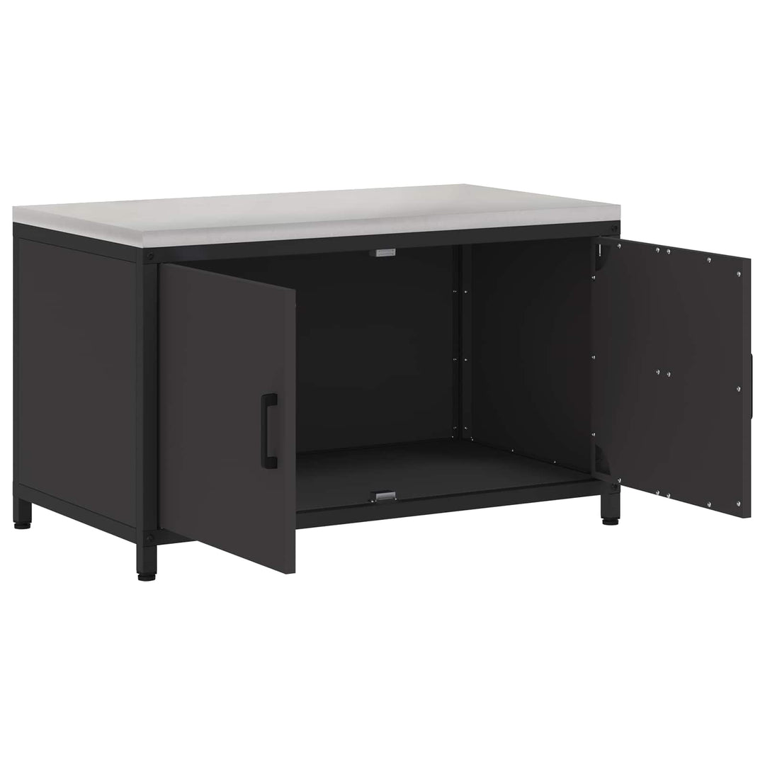 Køkken opbevaringsskab HATTEM Sort 90 x 50 x 53 cm Stål