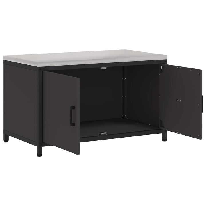 Køkken opbevaringsskab HATTEM Sort 90 x 50 x 53 cm Stål