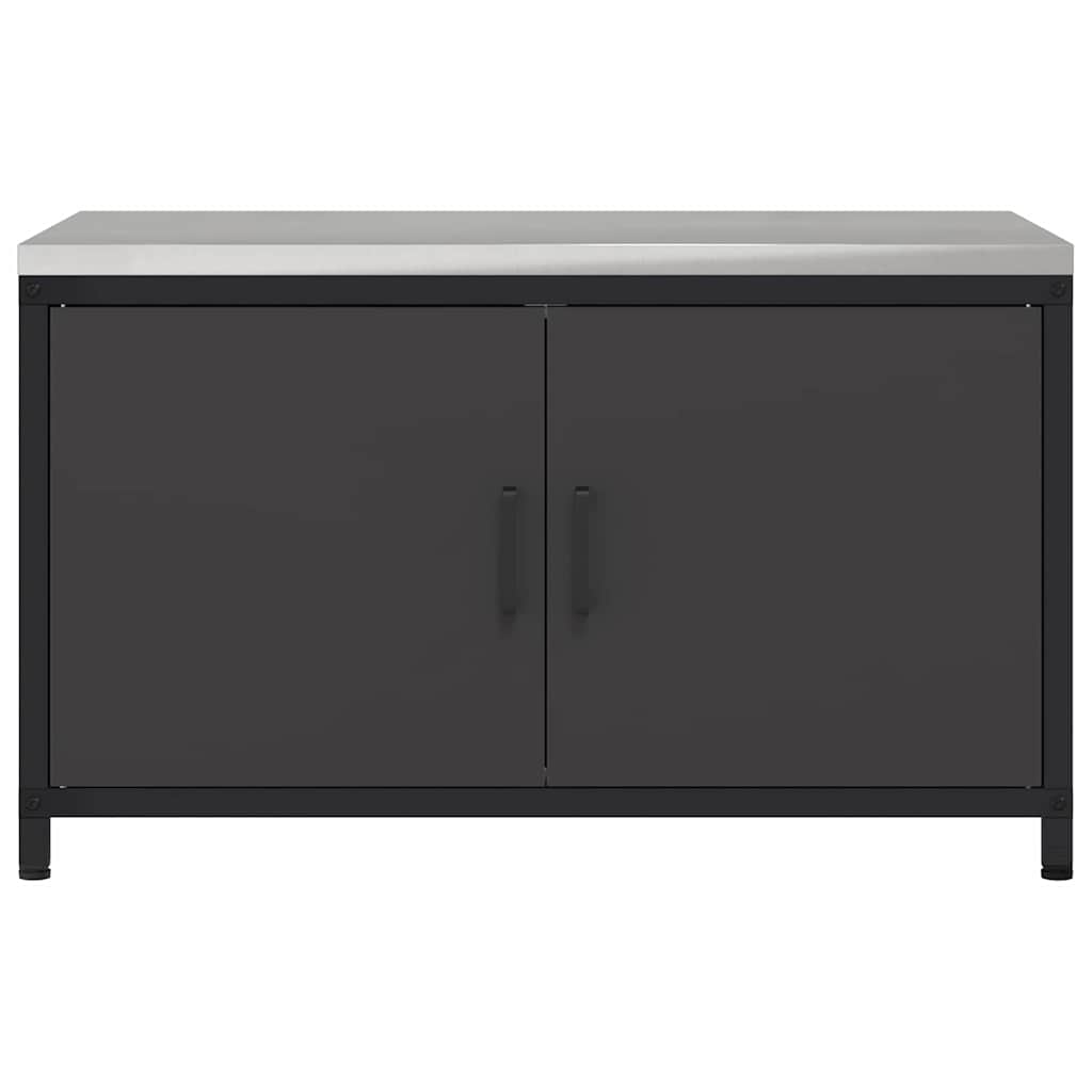 Køkken opbevaringsskab HATTEM Sort 90 x 50 x 53 cm Stål