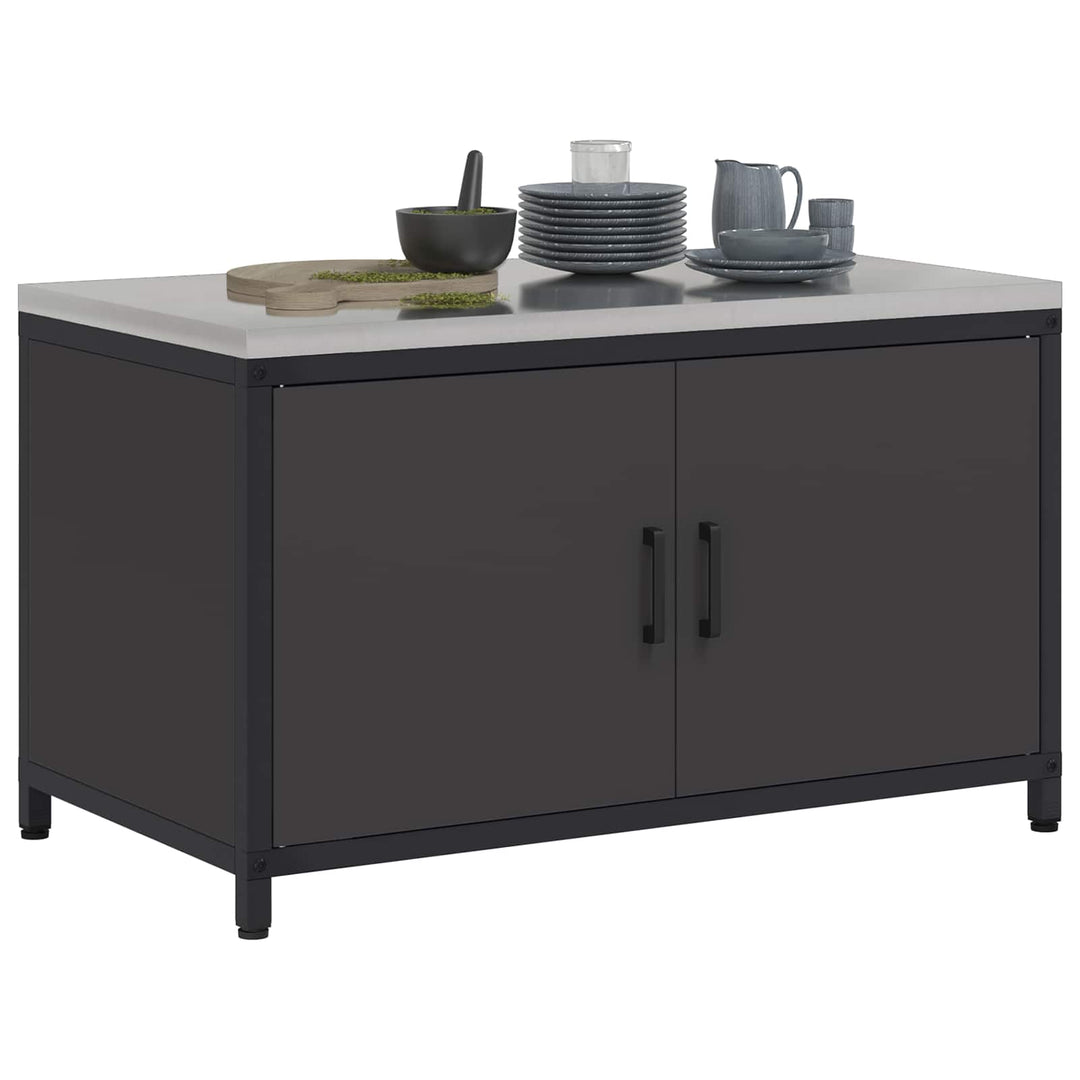 Køkken opbevaringsskab HATTEM Sort 90 x 50 x 53 cm Stål