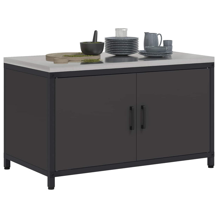 Køkken opbevaringsskab HATTEM Sort 90 x 50 x 53 cm Stål