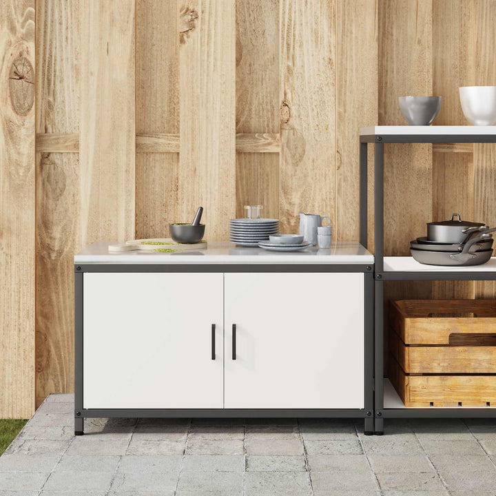 Køkken opbevaringsskab HATTEM Hvid 90 x 50 x 53 cm Stål