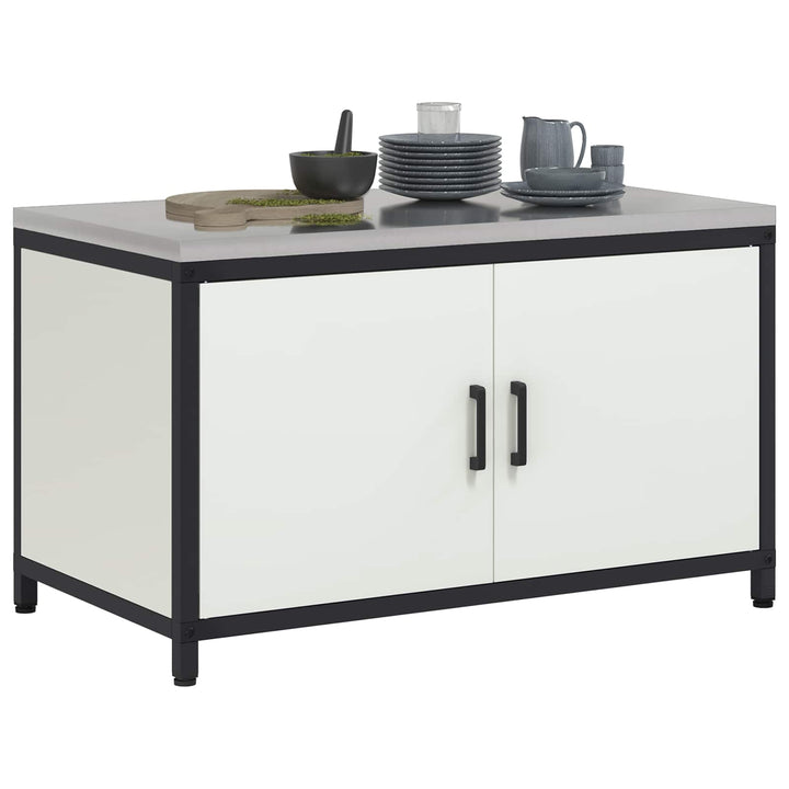 Køkken opbevaringsskab HATTEM Hvid 90 x 50 x 53 cm Stål