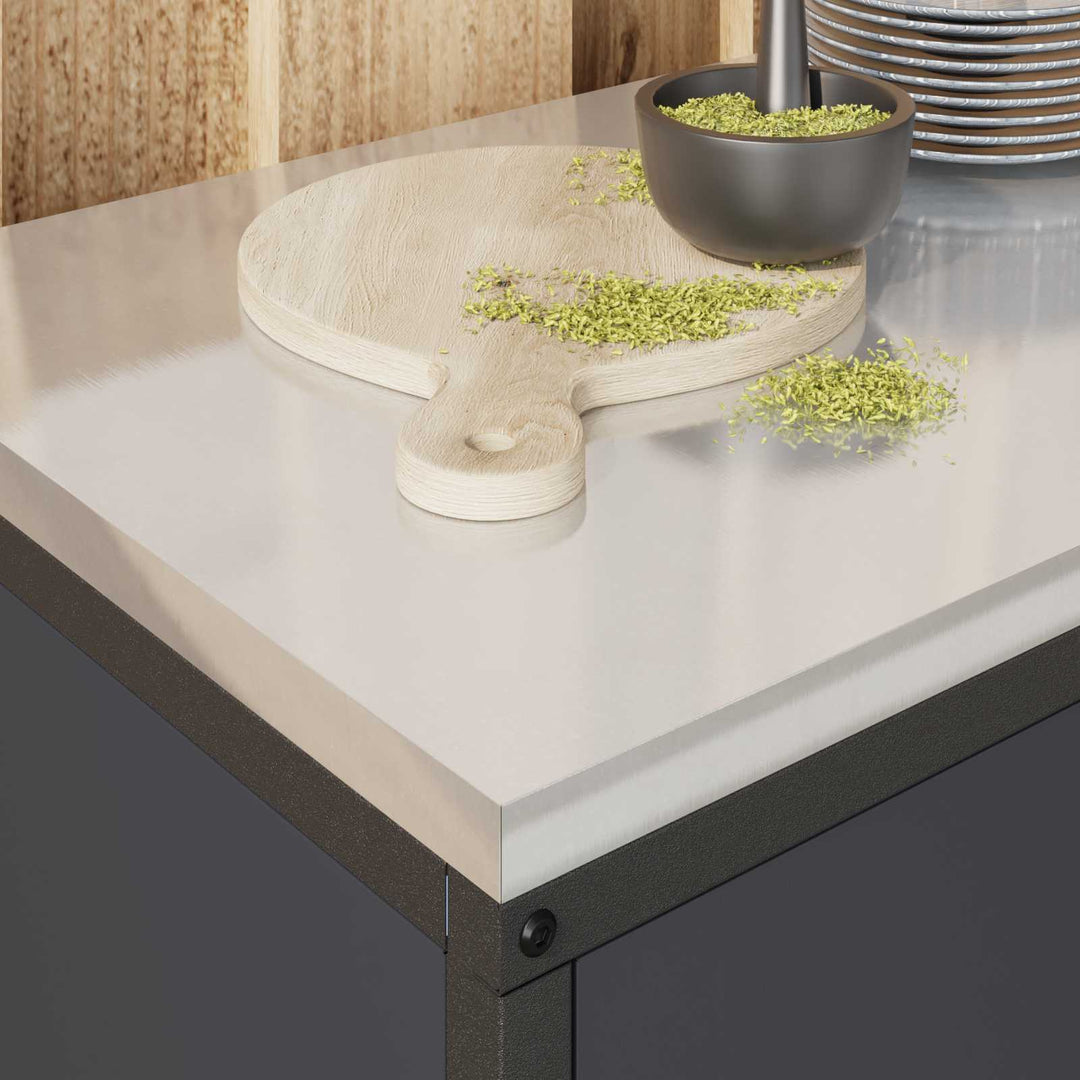 Køkken opbevaringsskab HATTEM Antracit 90 x 50 x 53 cm Stål
