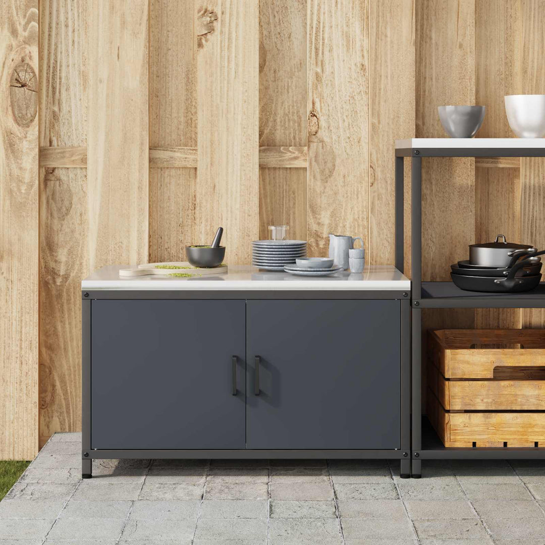 Køkken opbevaringsskab HATTEM Antracit 90 x 50 x 53 cm Stål