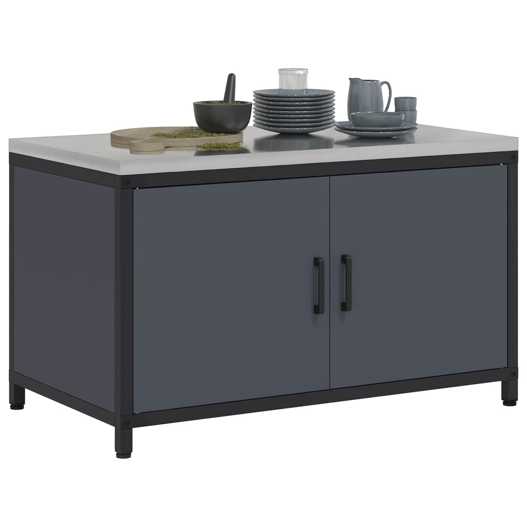 Køkken opbevaringsskab HATTEM Antracit 90 x 50 x 53 cm Stål