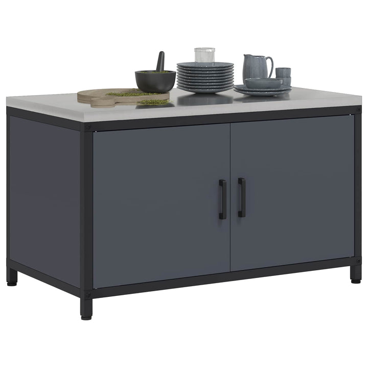 Køkken opbevaringsskab HATTEM Antracit 90 x 50 x 53 cm Stål