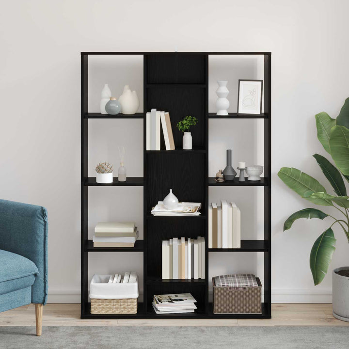 Rumdeler med hylde Sort eg 100 x 24 x 140 cm Konstrueret træ