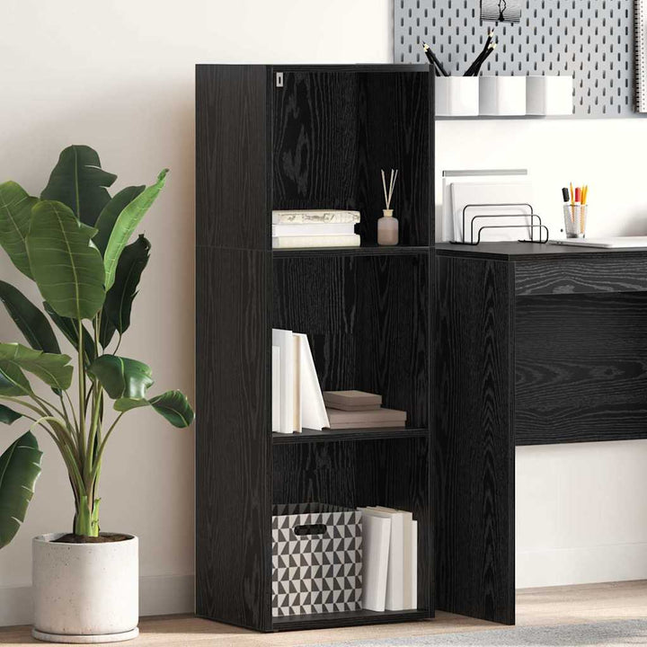 Bogreol Sort eg 40 x 30 x 114 cm Konstrueret træ