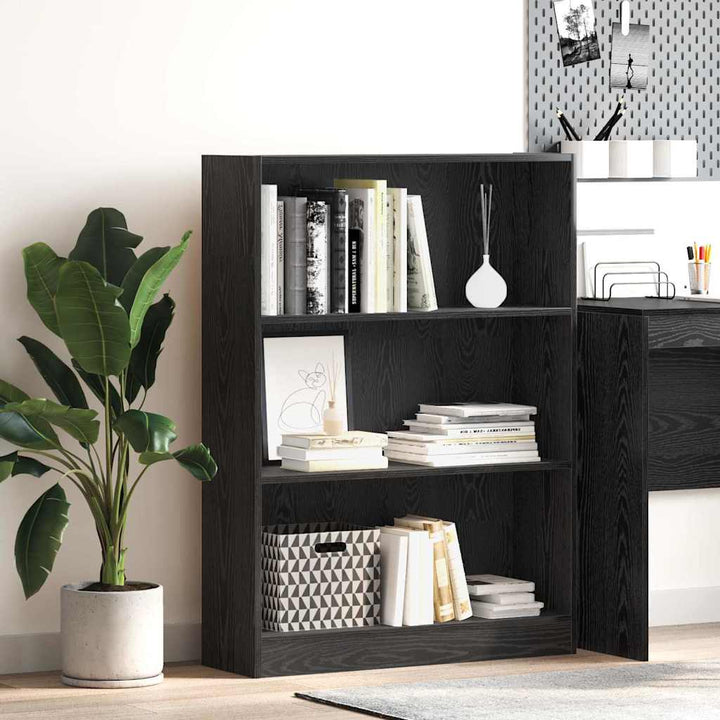 Bogreol Sort eg 80 x 24 x 109 cm Konstrueret træ
