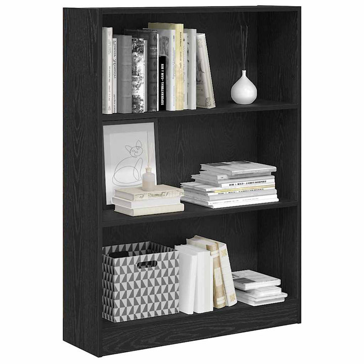 Bogreol Sort eg 80 x 24 x 109 cm Konstrueret træ