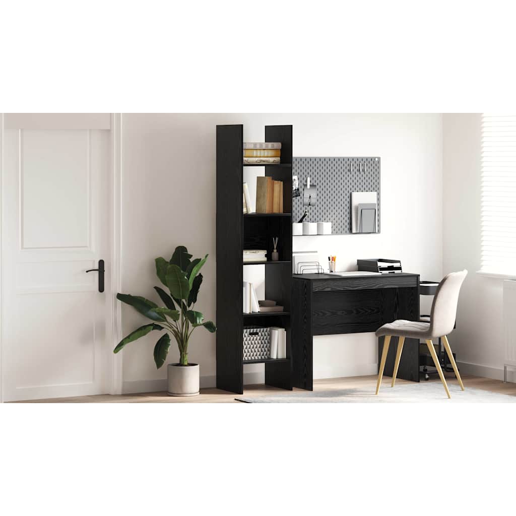 Bogskab Sort eg 40 x 35 x 180 cm Konstrueret træ
