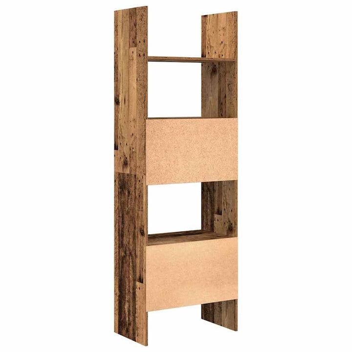 Bogskab 5 niveauer 60 x 35 x 180 cm Konstrueret træ Gammelt træ