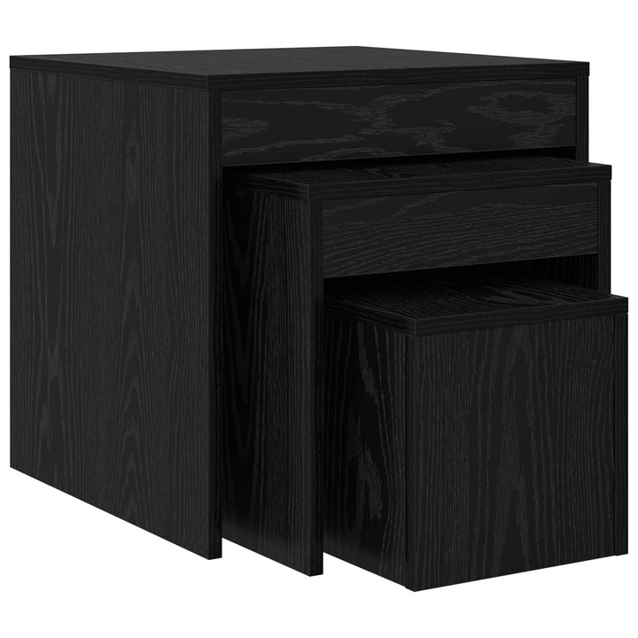 Sofabord 3 pcs Sort eg Konstrueret træ