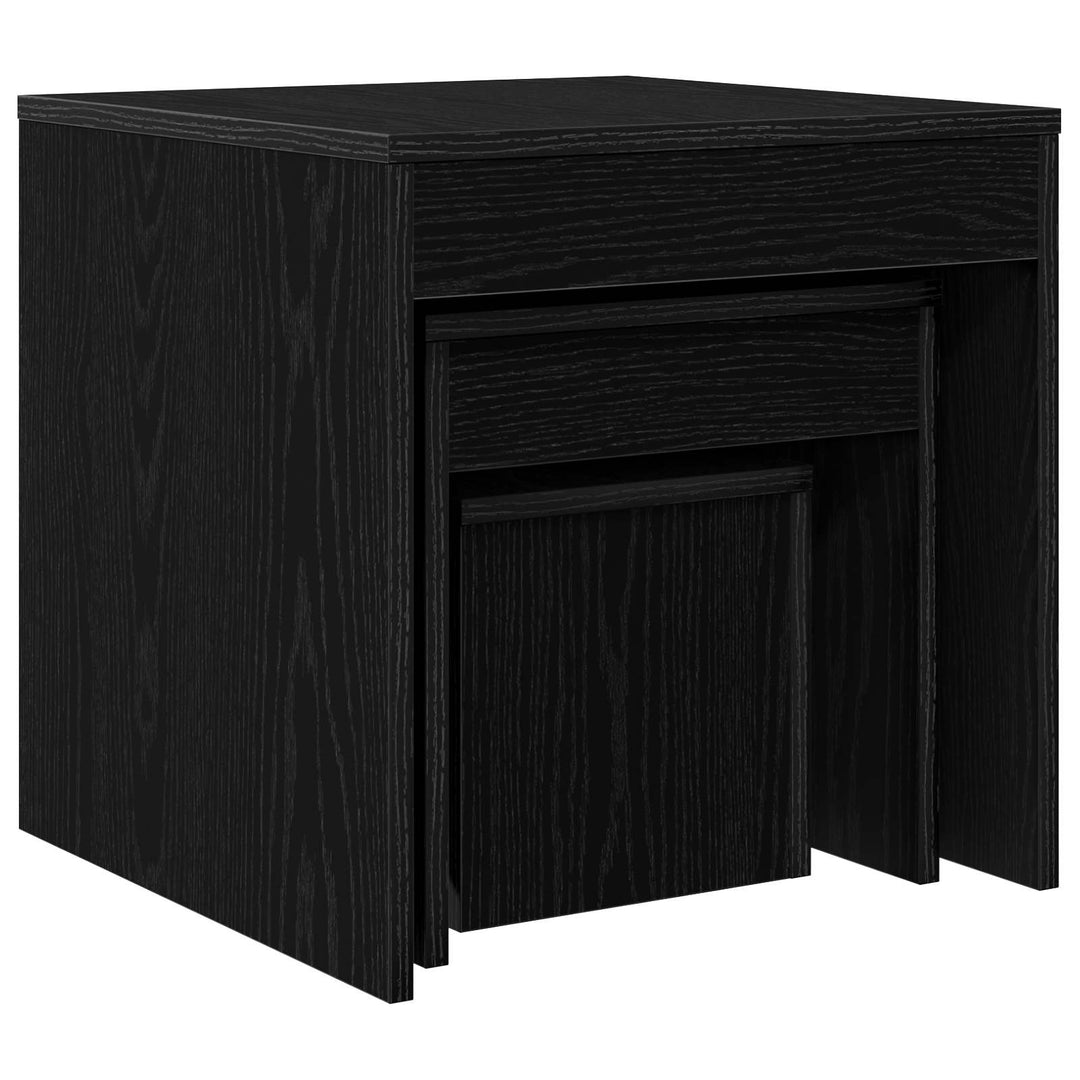 Sofabord 3 pcs Sort eg Konstrueret træ