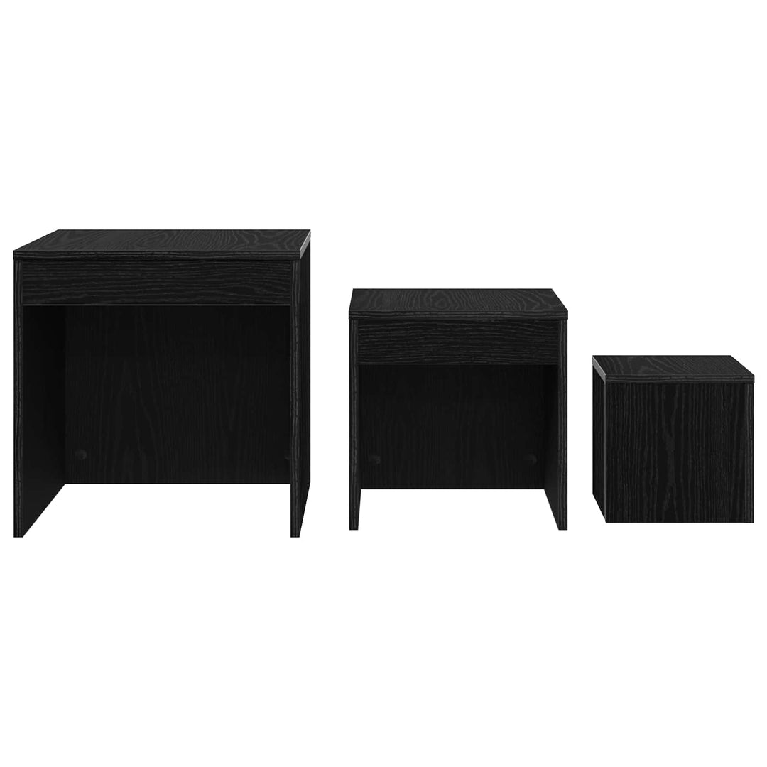 Sofabord 3 pcs Sort eg Konstrueret træ