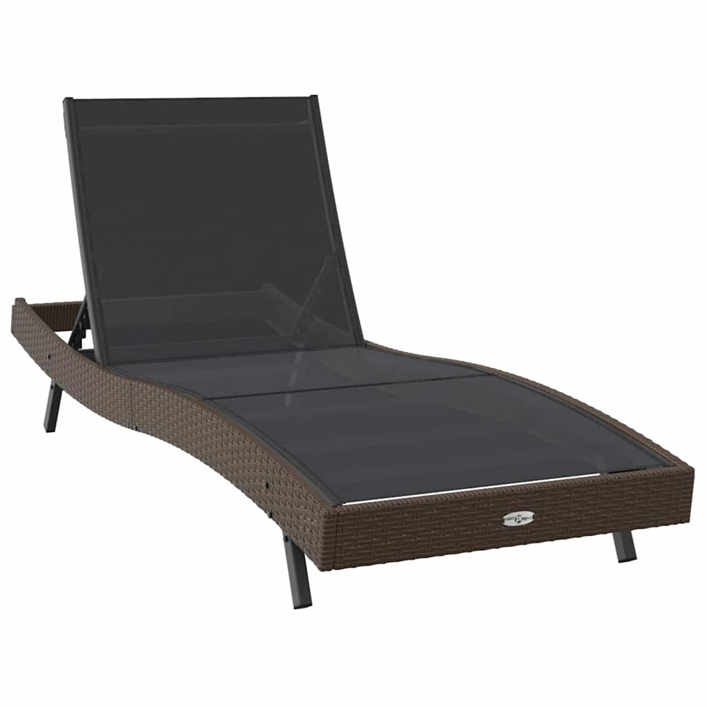 Solstol 3 pcs Brun 197 x 70 x 82 cm polyrattan