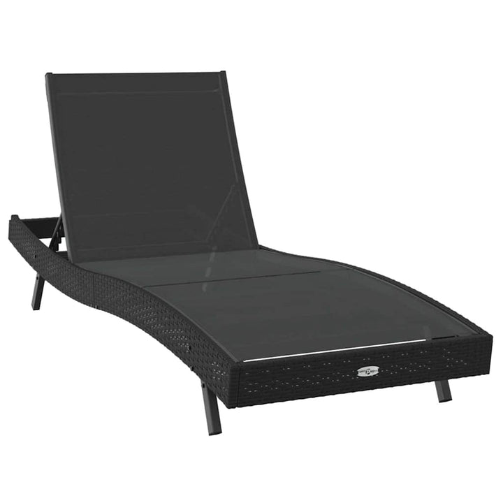 Solstol 3 pcs Sort 197 x 70 x 82 cm polyrattan