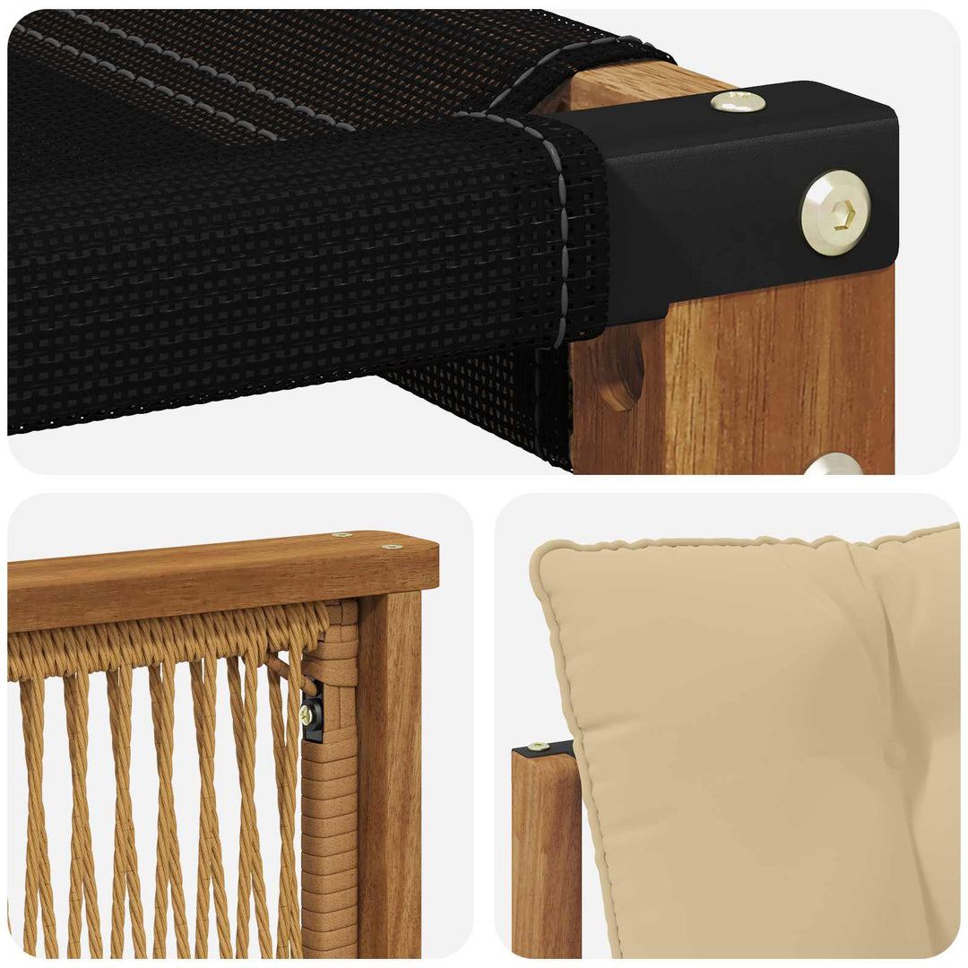 Udendørs sofagruppe med pude 4 pcs Naturlig og Beige