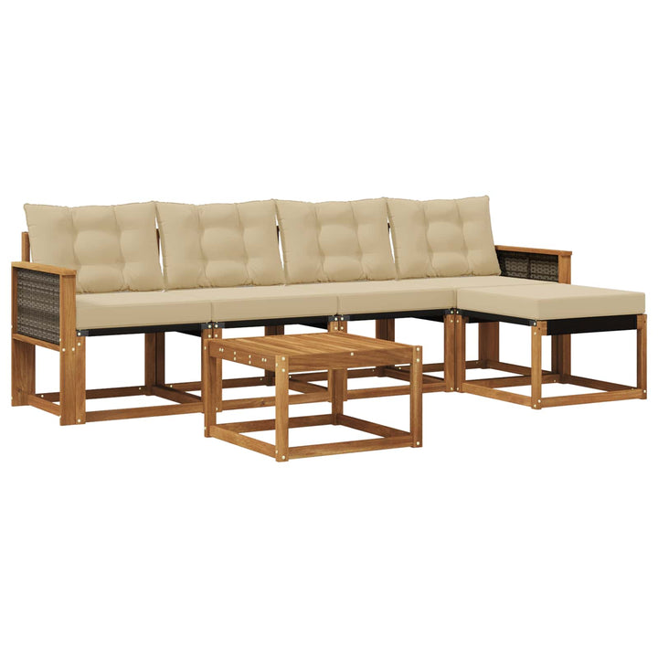 Udendørs sofagruppe 6 stk. Naturlig og Beige