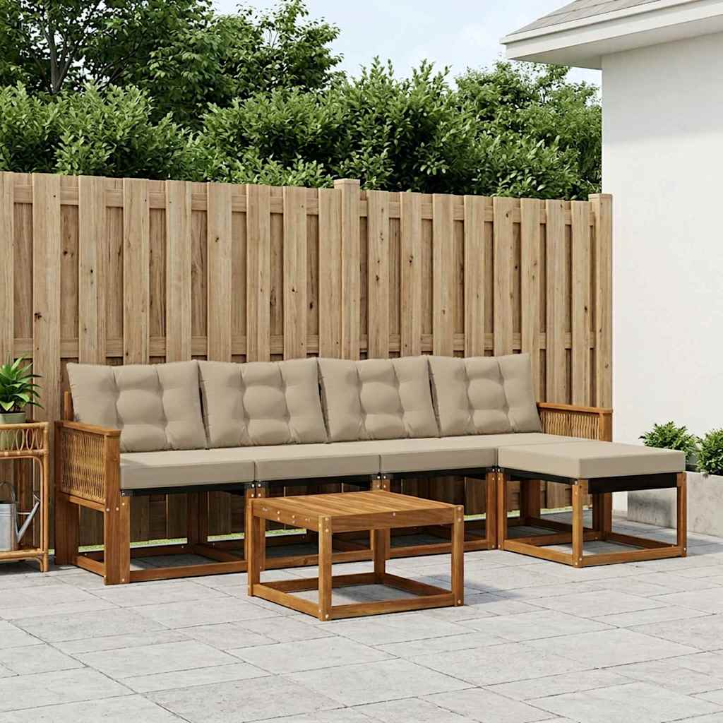 Udendørs sofagruppe 6 stk. Naturlig og Beige
