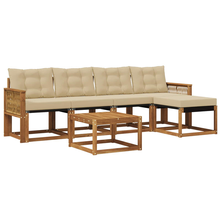 Udendørs sofagruppe 6 stk. Naturlig og Beige